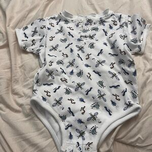 White Insect Print Kids One Piece vintage